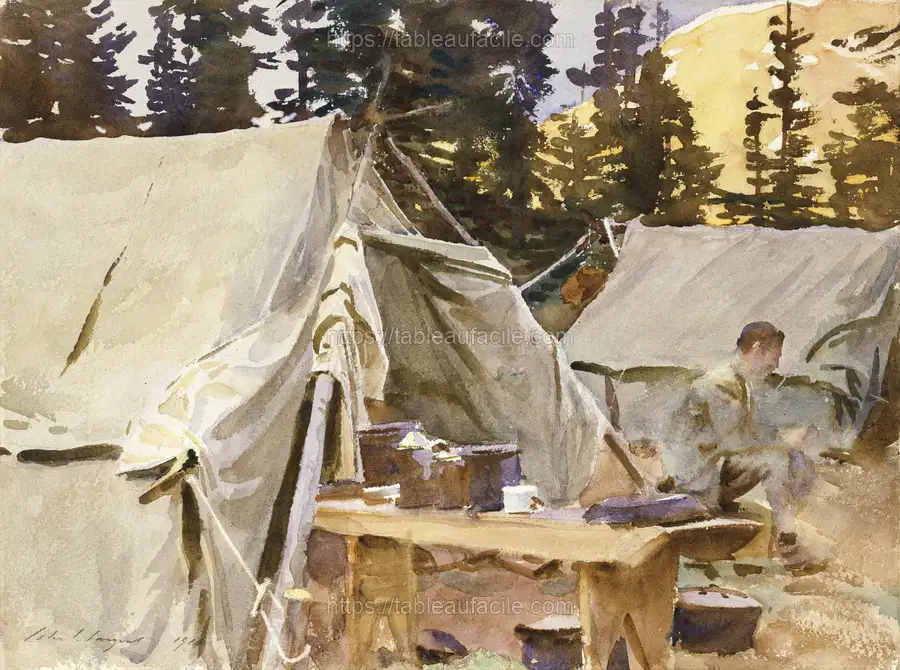 Camp at Lake O_Hara (1916) by John Singer Sargent apercu