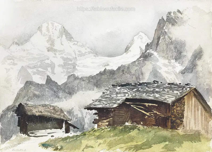Chalets, Breithorn, Mürren (1870) by John Singer Sargent apercu