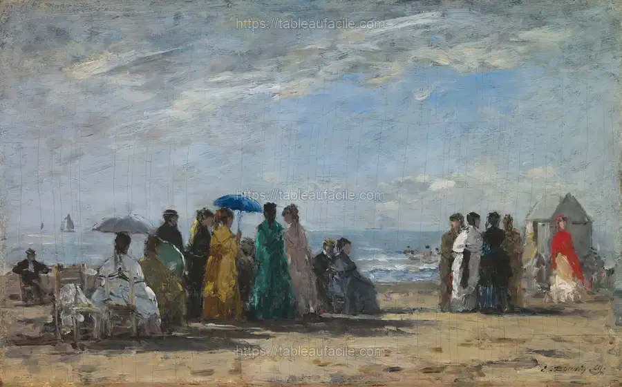 Claude Monet_s The Beach at Trouville apercu