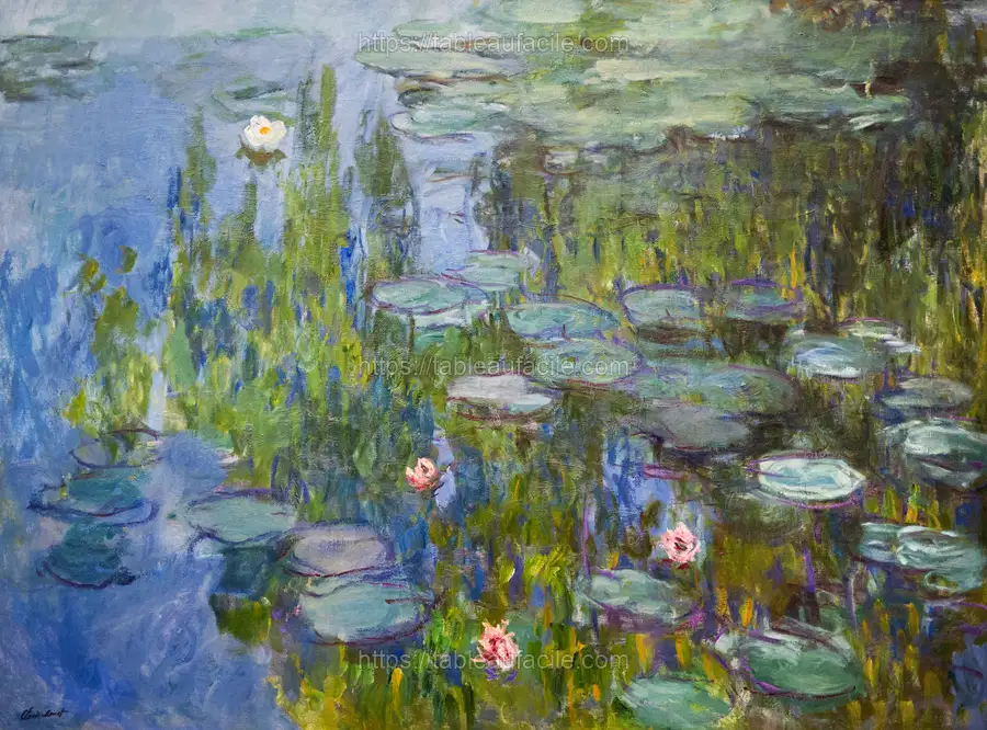 Claude Monet_s Water Lilies (1915), famous vintage painting apercu