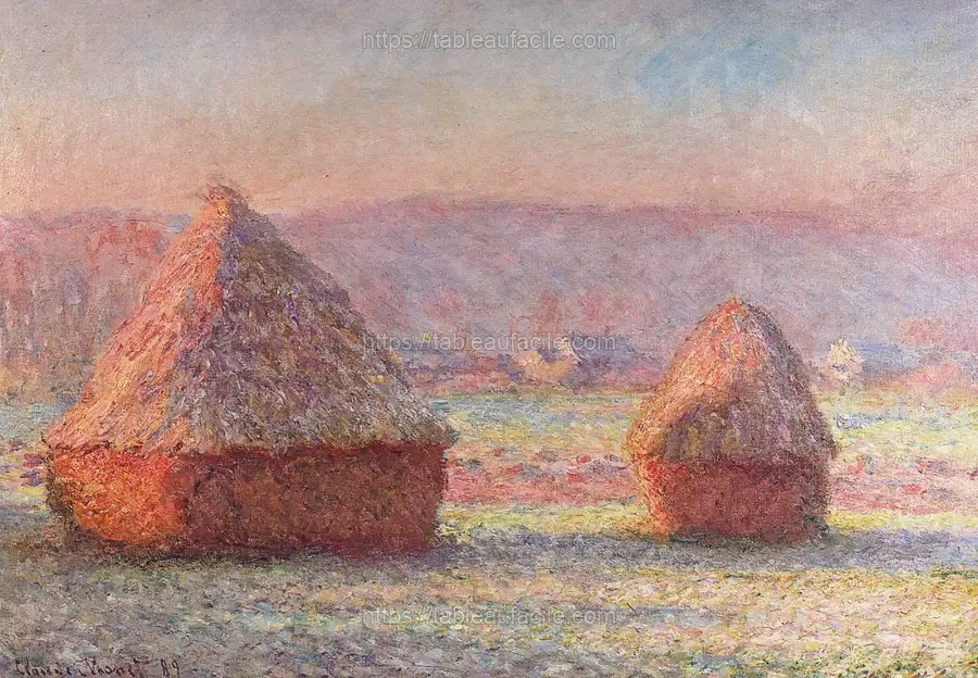 Claude Monet_s White Frost, Sunrise impressionism oil painting (1889) apercu