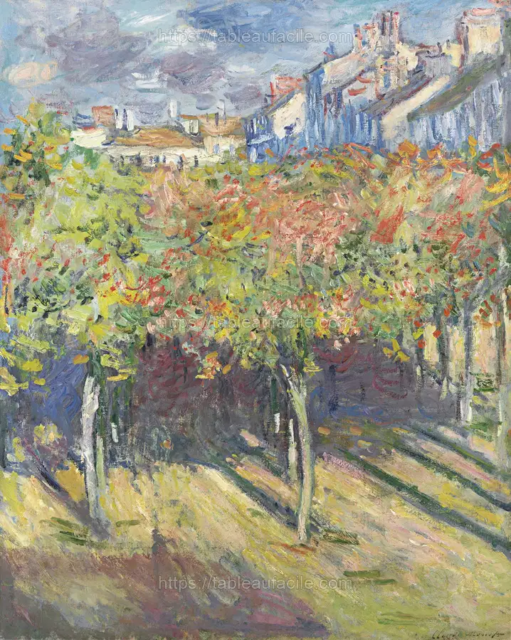 Depicted place Le cours du 14 juillet vu de la maison de Claude Monet apercu