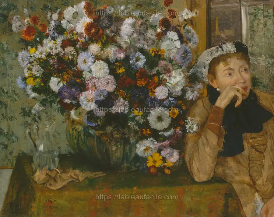 Edgar Degas_s A Woman Seated beside a Vase of Flowers apercu