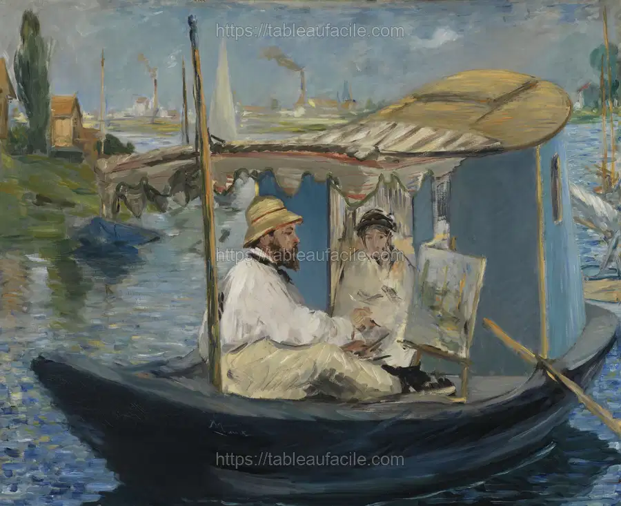 Edouard Manet_s Claude Monet Painting in his Studio (1874) apercu