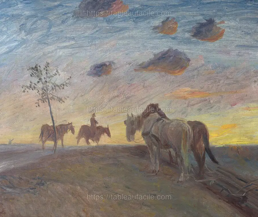 Evening landscape by Theodor Philipsen apercu
