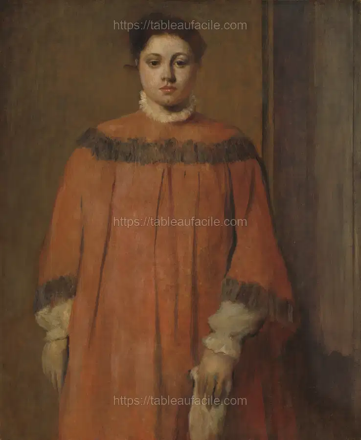 Girl in Red (ca. 1866) by Edgar Degas apercu