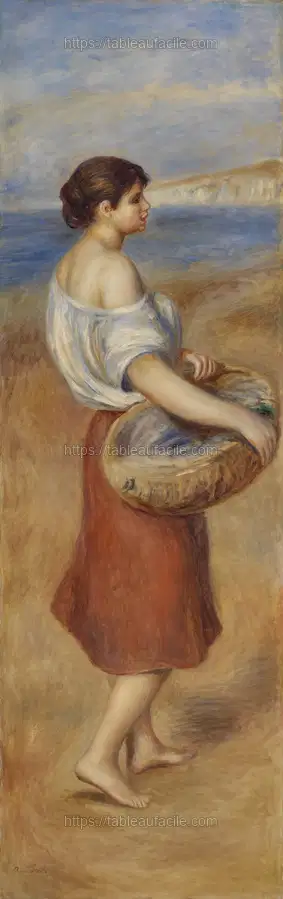 Girl with Basket of Fish (Pêcheuse de poissons) by Pierre Auguste Renoir apercu