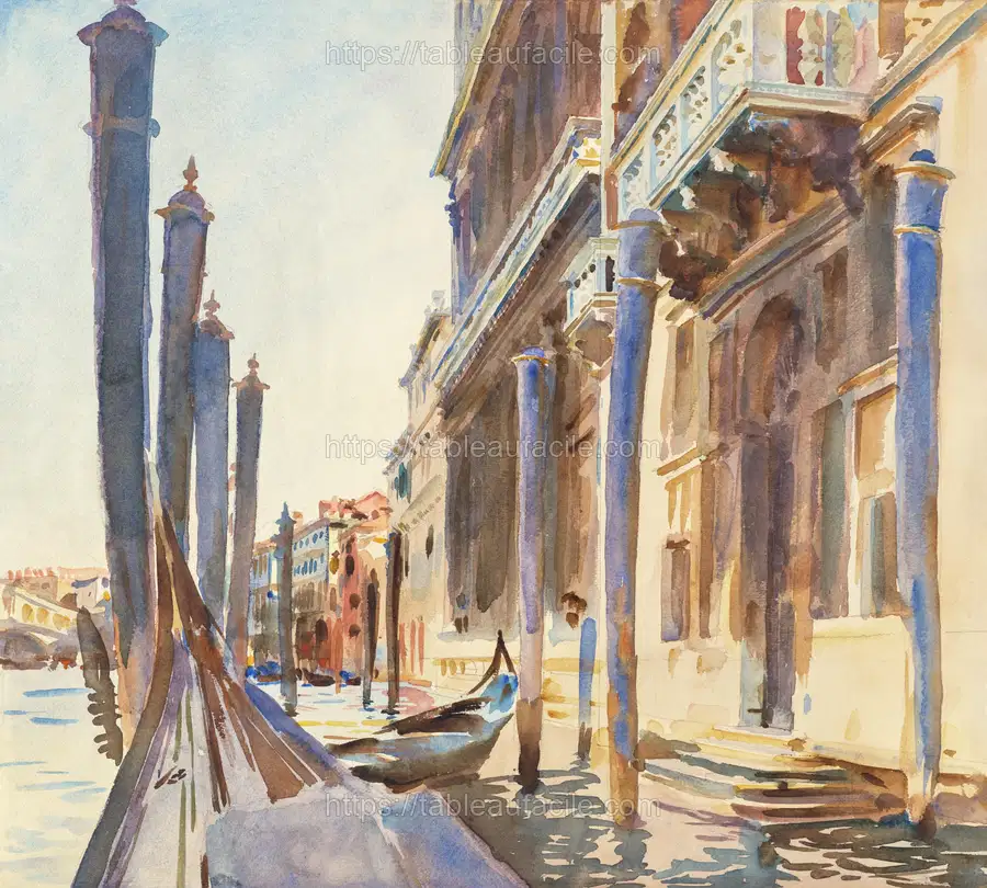 Gondola Moorings on the Grand Canal (ca. 1904–1907) by John Singer Sargent apercu