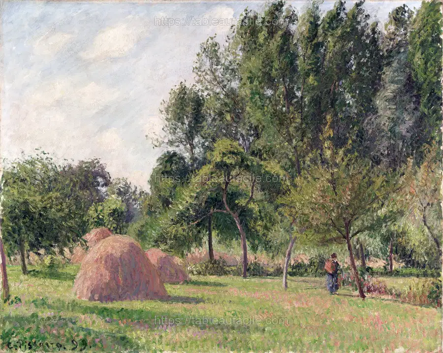 Haystacks, Morning, Éragny (1899) by Camille Pissarro apercu