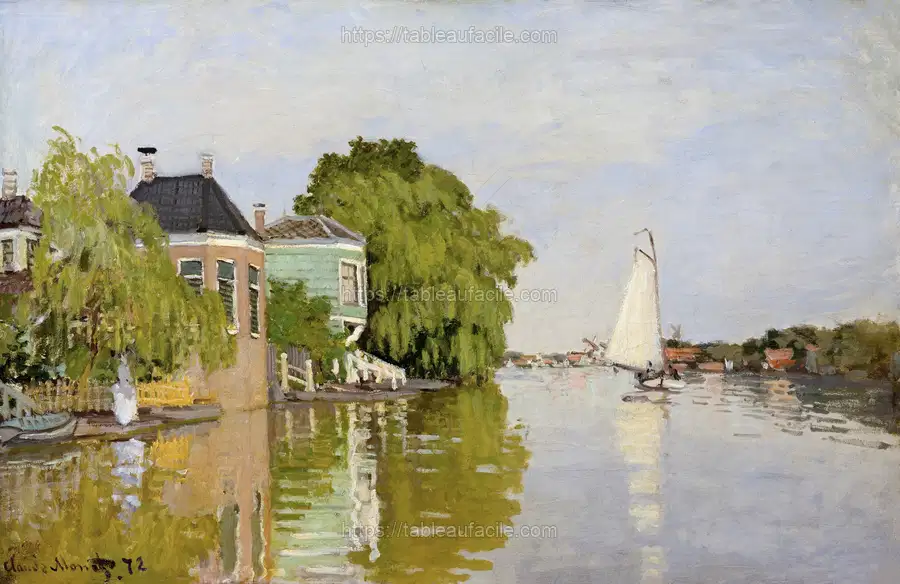 Houses on the Achterzaan (1871) by Claude Monet apercu