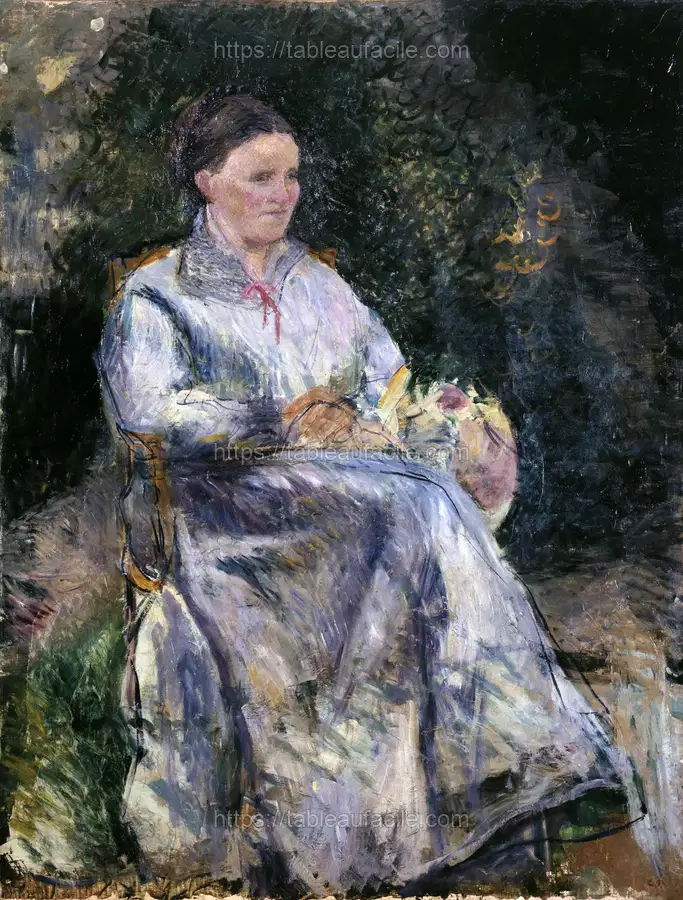 Julie Pissarro in the garden (ca. 1874) by Camille Pissarro apercu