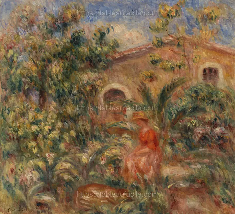Landscape with Woman and Dog (Femme et chien dans un paysage) by Pierre Auguste Renoir apercu