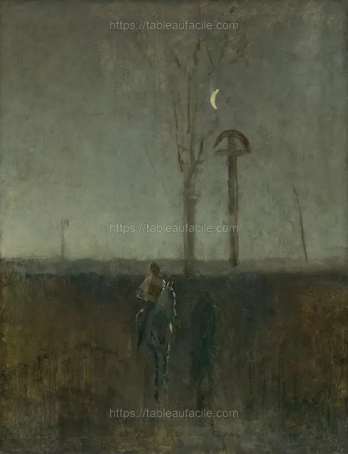 Landscape with a rider by László Mednyánszky apercu
