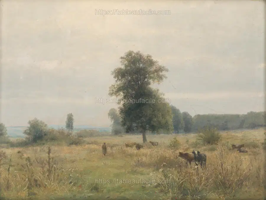 Landscape with trees by Lajos Csordák apercu