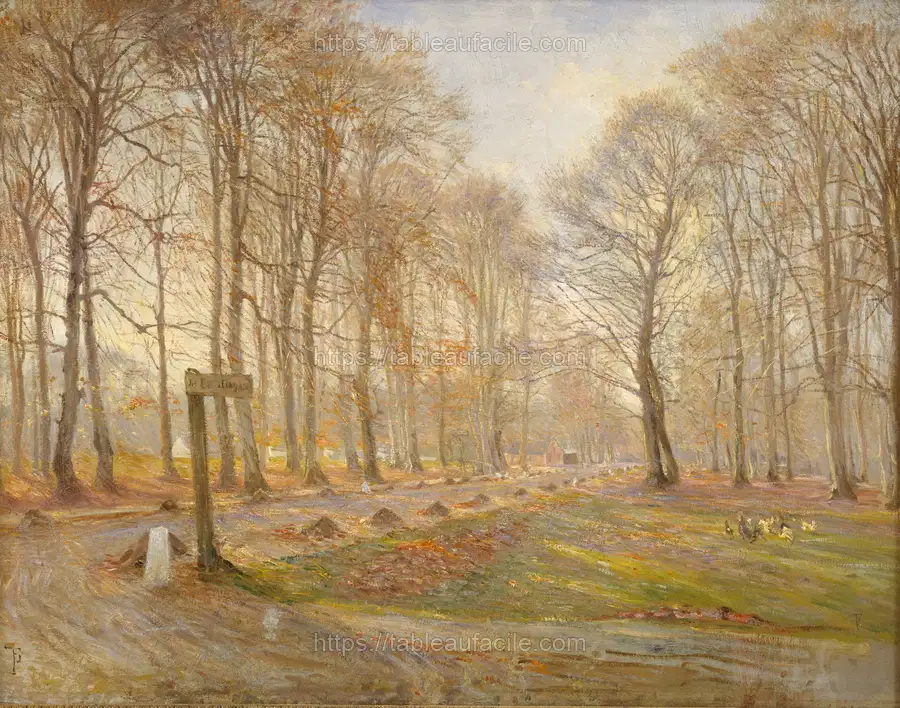 Late Autumn Day in the Jægersborg Deer Park, North of Copenhagen by Theodor Philipsen apercu