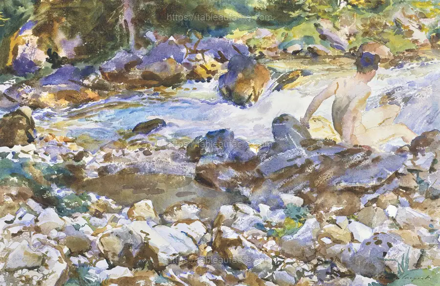 Mountain Stream (ca. 1912–1914) by John Singer Sargent apercu