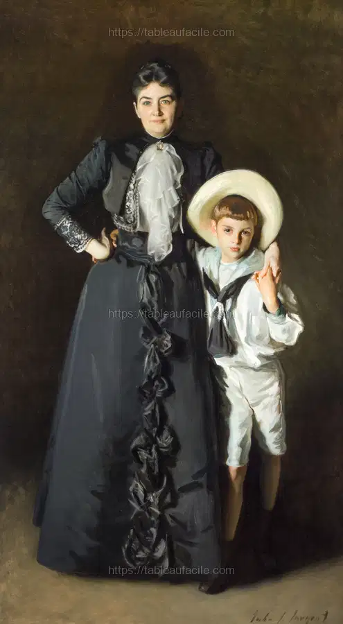 Portrait of Mrs. Edward L. Davis and Her Son, Livingston Davis (1890) by John Singer Sargent apercu