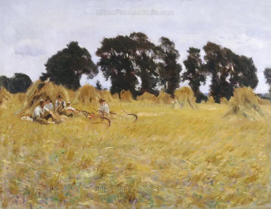Reapers Resting in a Wheat Field (1885) by John Singer Sargent apercu