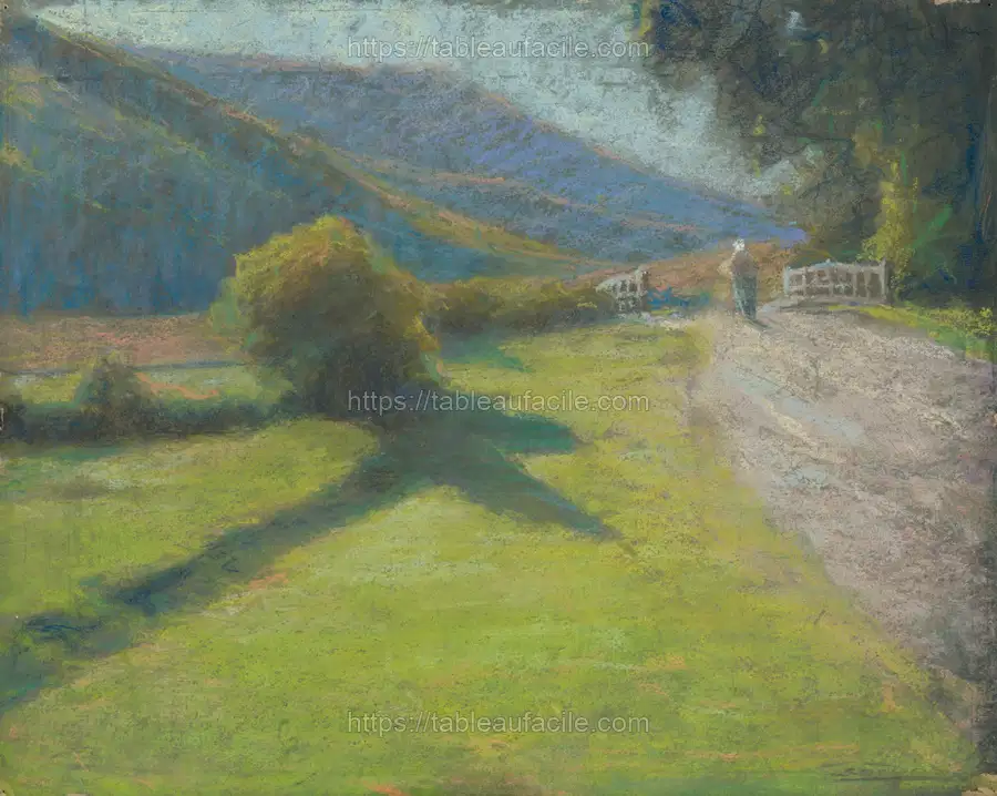 Road on the edge of the forest by Lajos Csordák apercu