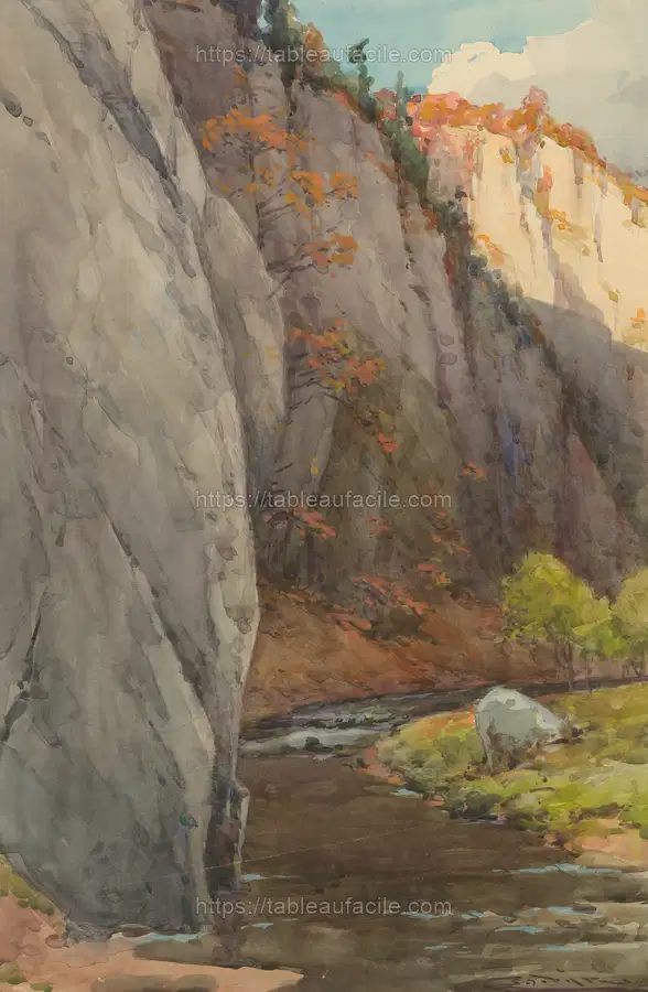 Rocks above the brook by Lajos Csordák apercu