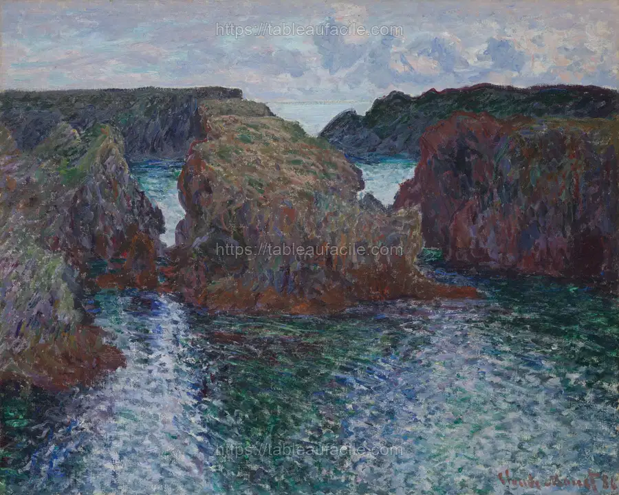 Rocks at Port-Goulphar, Belle-Île by Claude Monet apercu