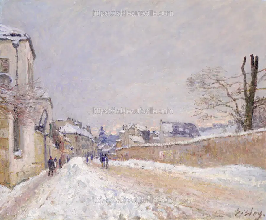 Rue Eugène Moussoir at Moret Winter by Alfred Sisley apercu
