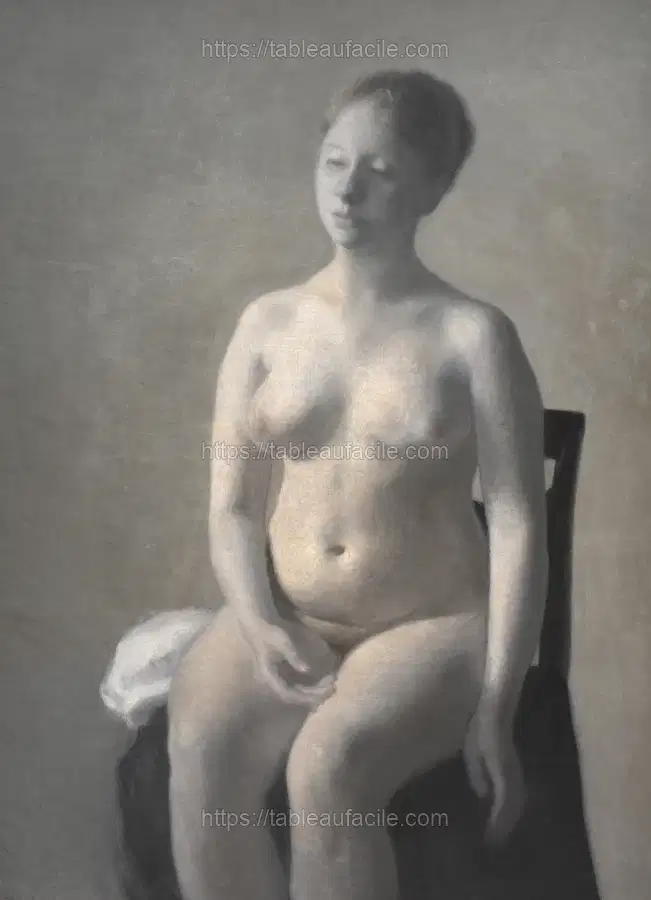 Seated Female Nude by Vilhelm Hammershøi apercu
