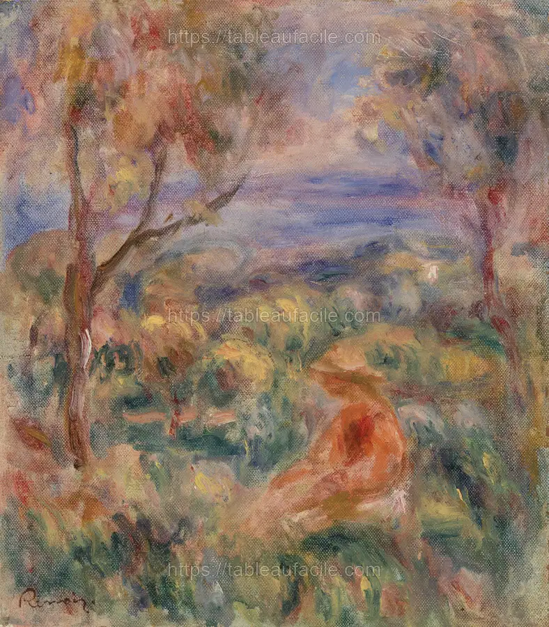 Seated Woman with Sea in the Distance (Femme assise au bord de la mer) by Pierre Auguste Renoir apercu