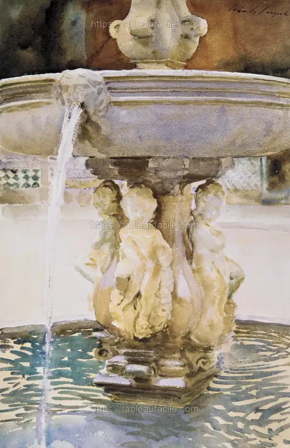 Spanish Fountain (1912) by John Singer Sargent apercu