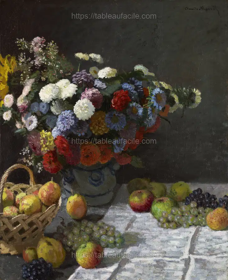 Still Life with Flowers and Fruit (1869) by Claude Monet apercu