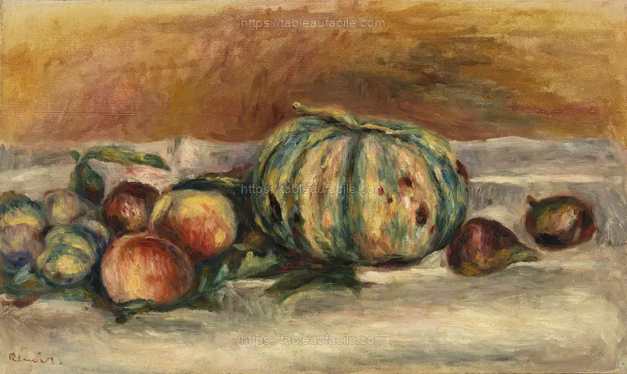 Still Life with Melon (Nature morte au melon) by Pierre Auguste Renoir apercu
