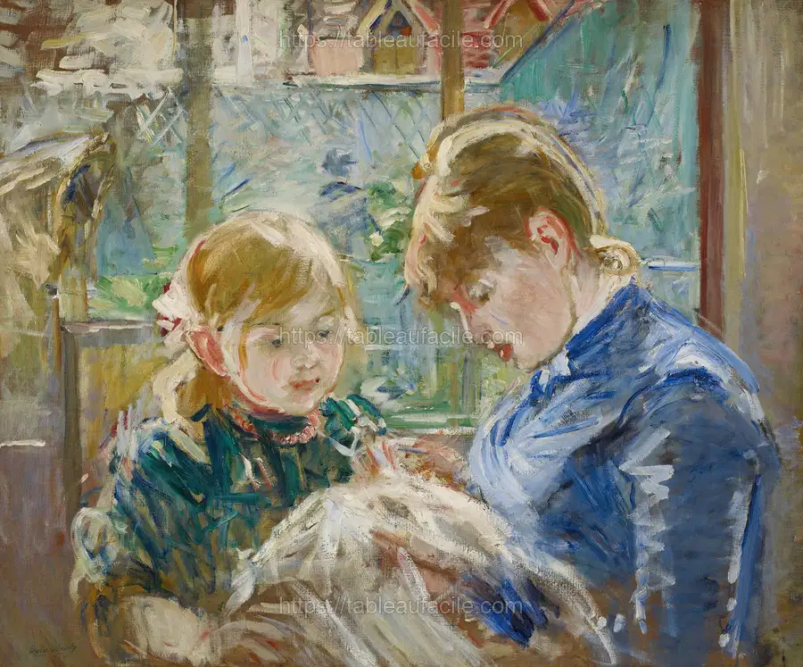 The Artist_s Daughter, Julie, with her Nanny (c. 1884) Berthe Morisot apercu