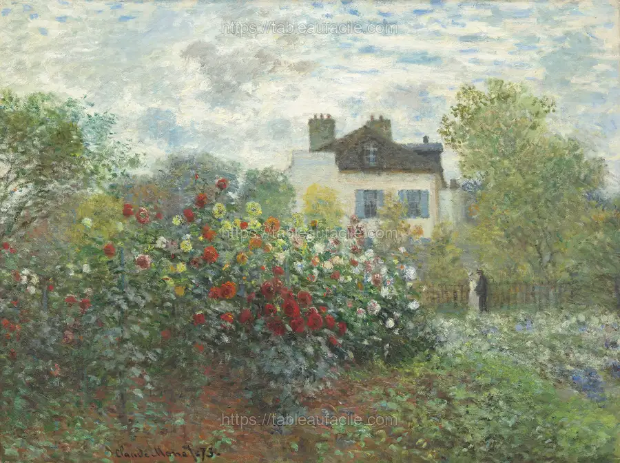 The Artist_s Garden in Argenteuil, A Corner of the Garden with Dahlias (1873) by Claude Monet apercu