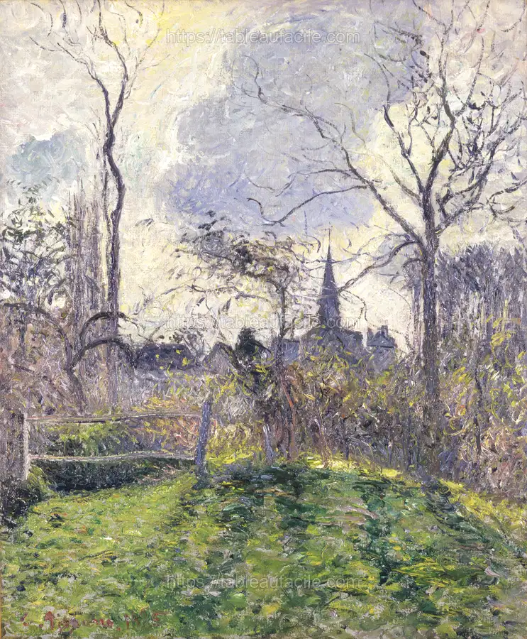 The Bell Tower of Bazincourt (1885) Camille Pissarro apercu
