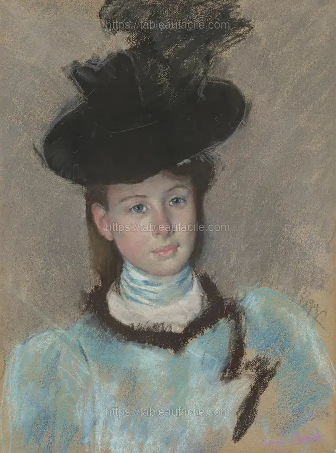 The Black Hat (1890) by Mary Cassatt apercu