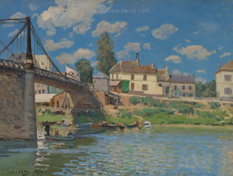 The Bridge at Villeneuve-la-Garenne by Alfred Sisley apercu