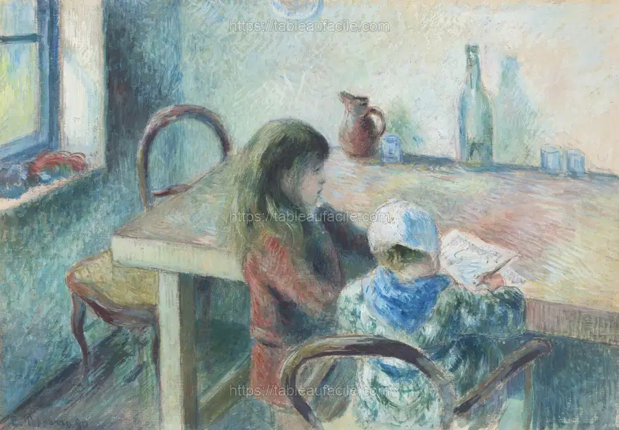 The Children (1880) by Camille Pissarro. apercu