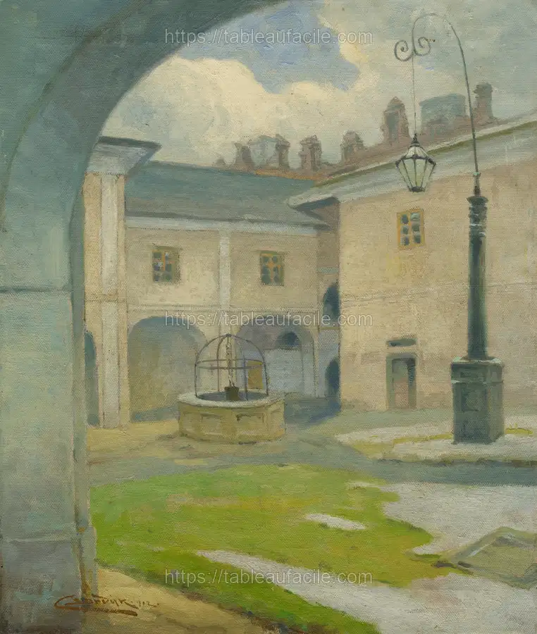 The courtyard of the renaissance mansion in strážky by Lajos Csordák apercu