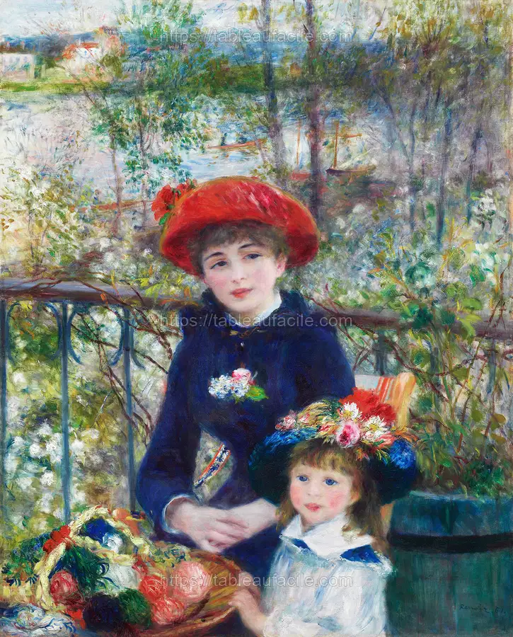 Two Sisters (On the Terrace) (1881) by Pierre-Auguste Renoir apercu