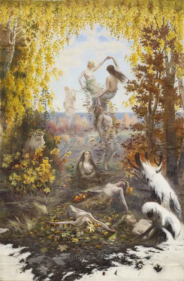 Varisevia lehtiä (varisevien lehtien tanssi), 1897, by Thorsten Wasastjerna apercu
