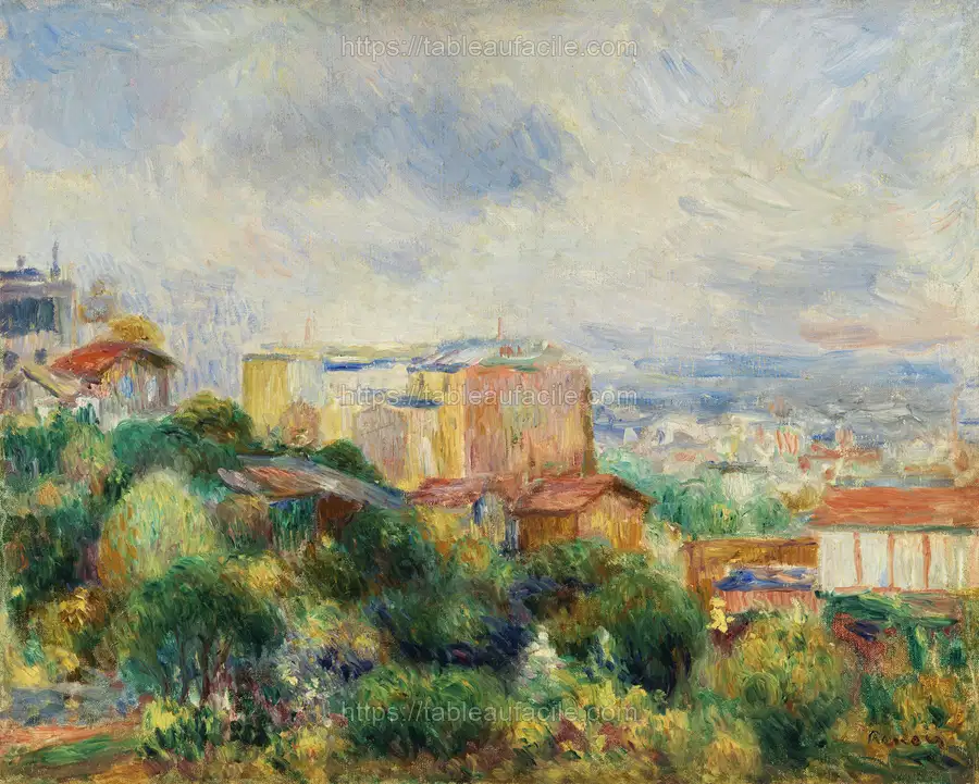 View From Montmartre (Vue de Montmartre) (1892) by Pierre-Auguste Renoir apercu