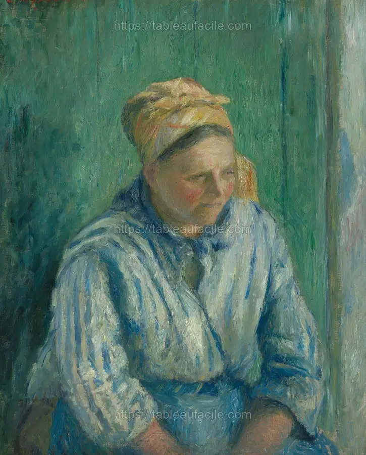 Washerwoman, Study by Camille Pissarro apercu