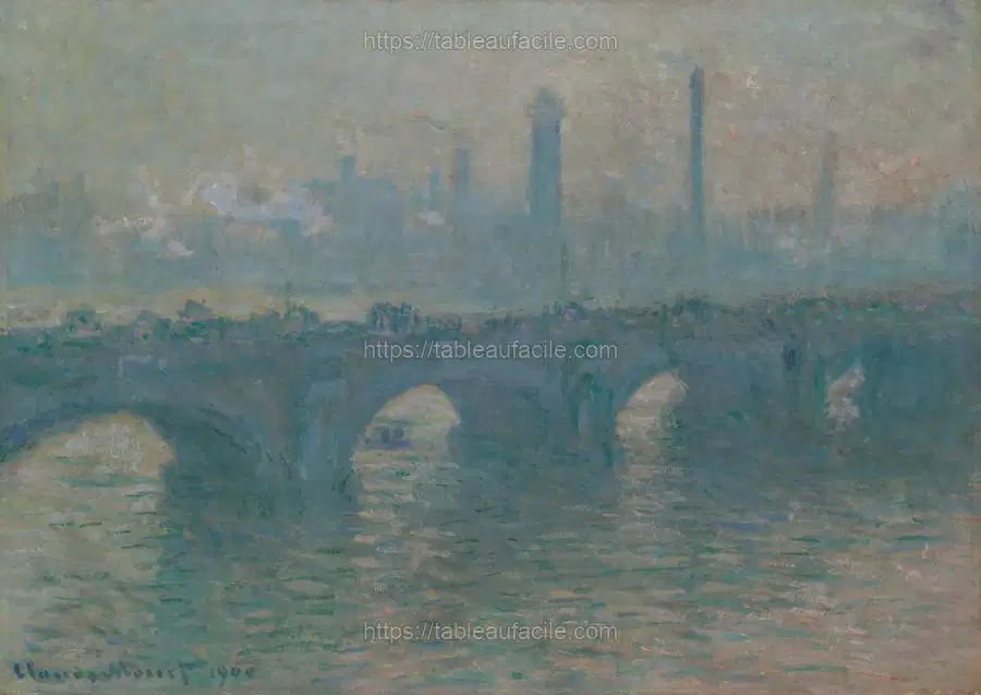 Waterloo Bridge, Gray Weather by Claude Monet apercu