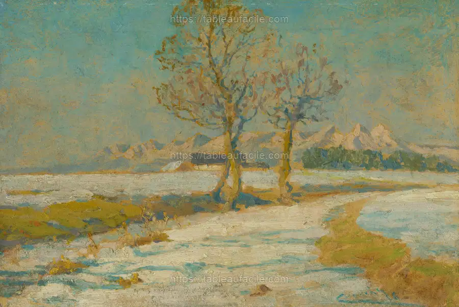 Winter landscape under the tatras by Lajos Csordák apercu