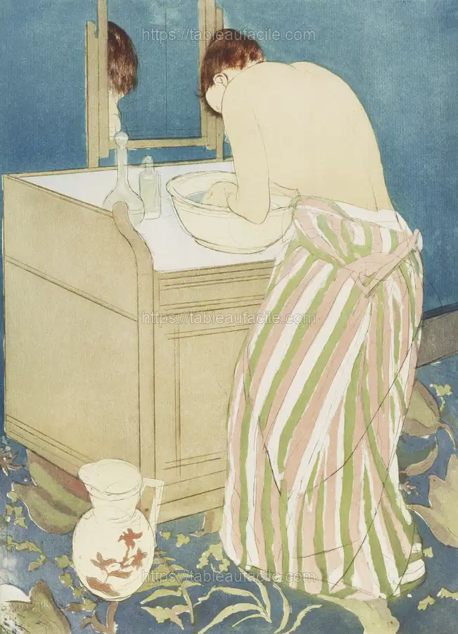 Woman Bathing illustration by Mary Cassatt apercu