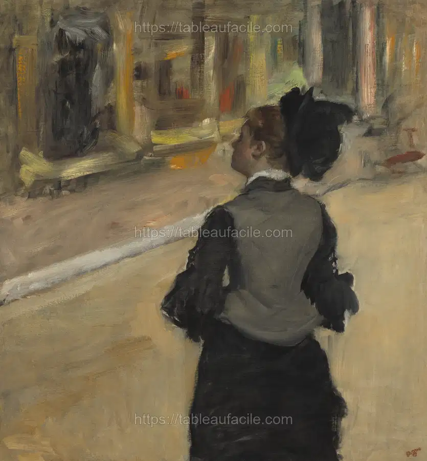 Woman Viewed from Behind (Visit to a Museum) (ca. 1879-1885) by Edgar Degas apercu