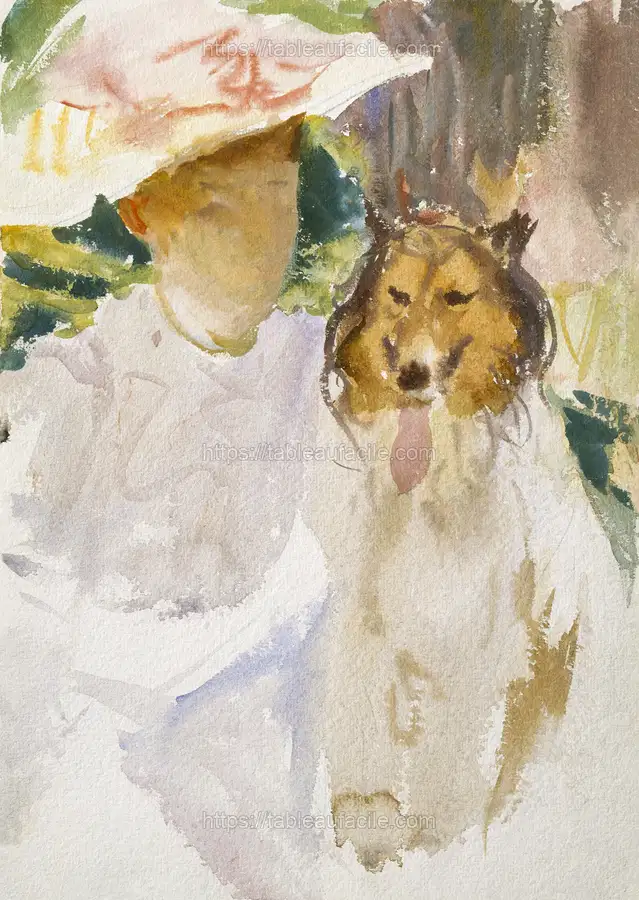 Woman with Collie after 1890 by John Singer Sargent apercu