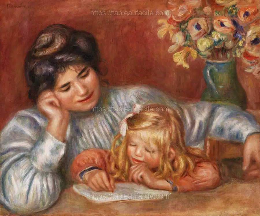 Writing Lesson (La Leçon d_écriture) (1905) by Pierre-Auguste Renoir apercu