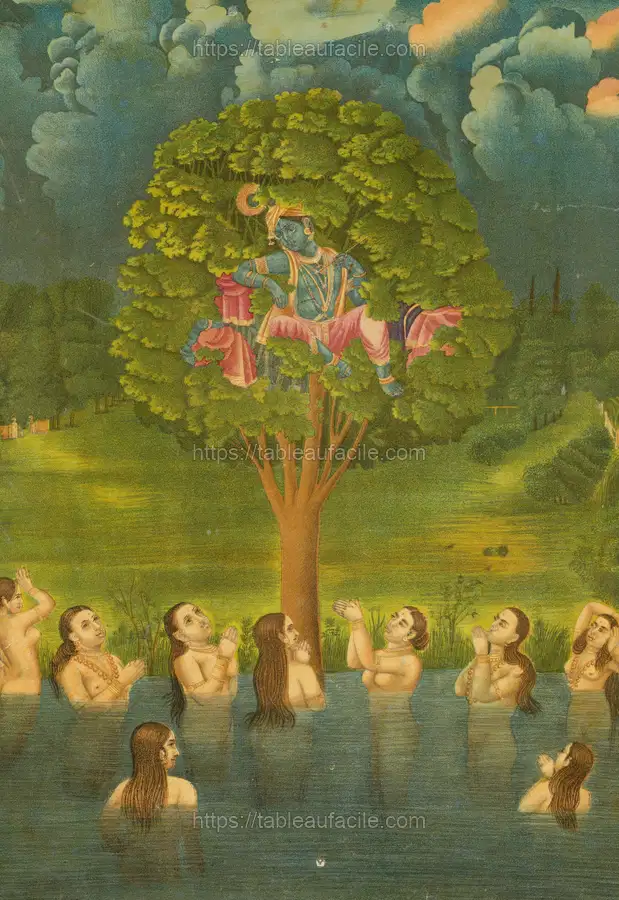 Krishna Steals the Clothes of the Gopis, India apercu