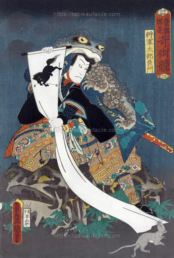 Actor Nakamura Shikan IV as Shōgun Tarō Yoshikado (1862) by Utagawa Kunisada apercu